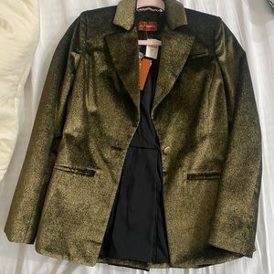 Altuzarra black and gold glittery / sparkly velvet blazer. new with tags